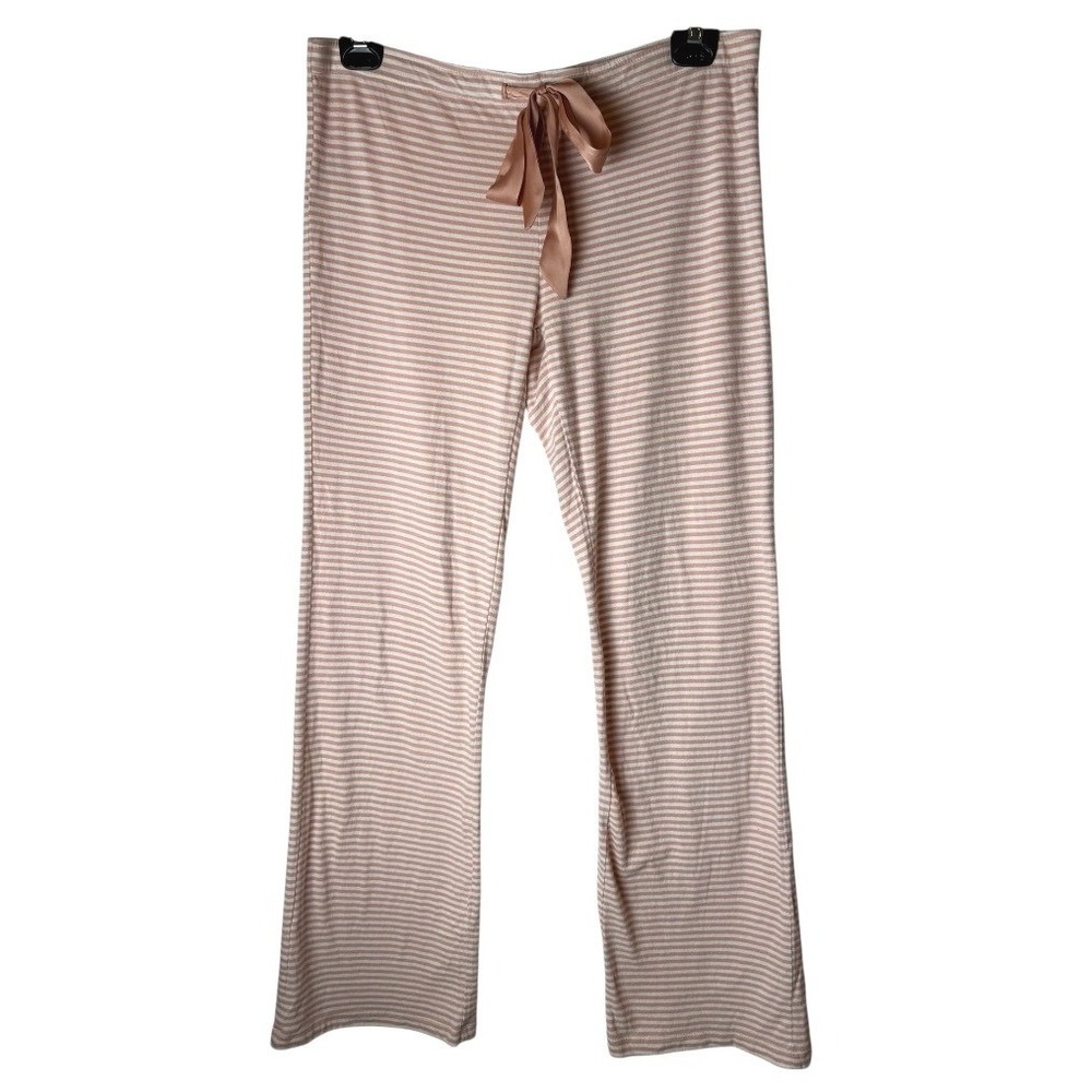 Ann Taylor Pajama Pants Women Small Pink Ivory Striped Preppy Lounge Sleepwear
